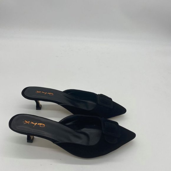 XYD Women Pointed Toe Sandal Pumps Mid Kitten Heel - Picture 3 of 9